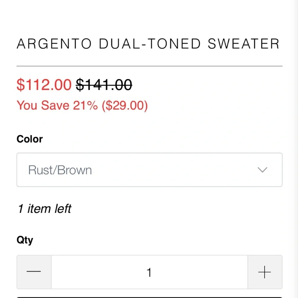 GIGI MODA $141 Argento Dual Toned Sweater Rust Brown Metallic Thread Italy Made - Picture 9 of 16